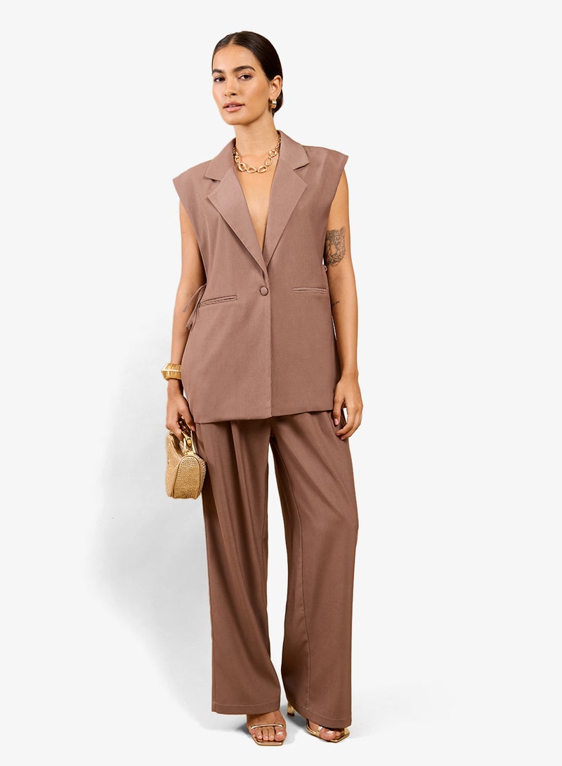 Little Mistress Mink Wide Trouser - Image 4